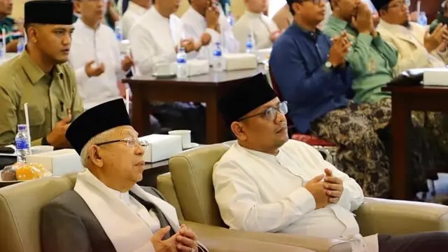 Wapres Ma’ruf Amin didampingi PJ Bupati Kudus, Hasan Chabibie melakukan serangkaian kunjungan silaturahmi di Kabupaten Kudus. Lliputan6.com/Arief Pramono)