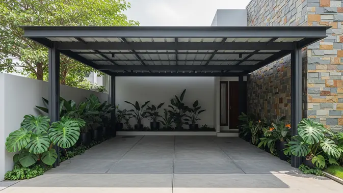 Warna Arang Kuasai Tren Carport Industrial di Tahun Ini