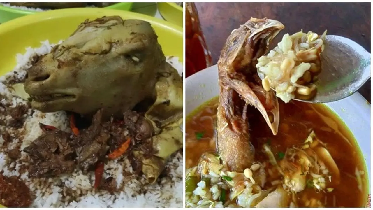 6 Potret Makanan Pakai Menu Kepala Hewan Ini Nyeleneh, Bikin Takut Disantap