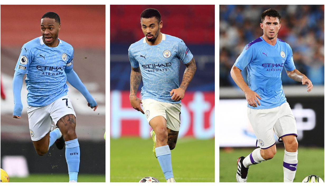 Skuat Manchester City tentu akan bersuka cita jika timnya mampu meraih tiga gelar musim ini. Namun tidak dengan 5 pemain berikut yang diprediksi justru akan hengkang akibat merasa terpinggirkan karena kalah bersaing dan tak sesuai dengan visi Pep Guardiola. (Kolase Foto AFP)