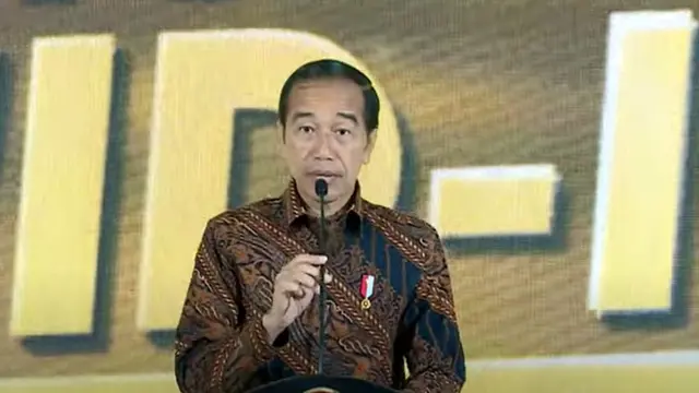 Jokowi dalam PPKM Awards 2023 di Gedung Kemenkeu, Jakarta pada Senin, 20 Maret 2023.