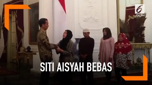 Presiden Jokowi menerima Siti Aisyah di Istana usai dinyatakan bebas oleh majelis hakim di Malaysia.