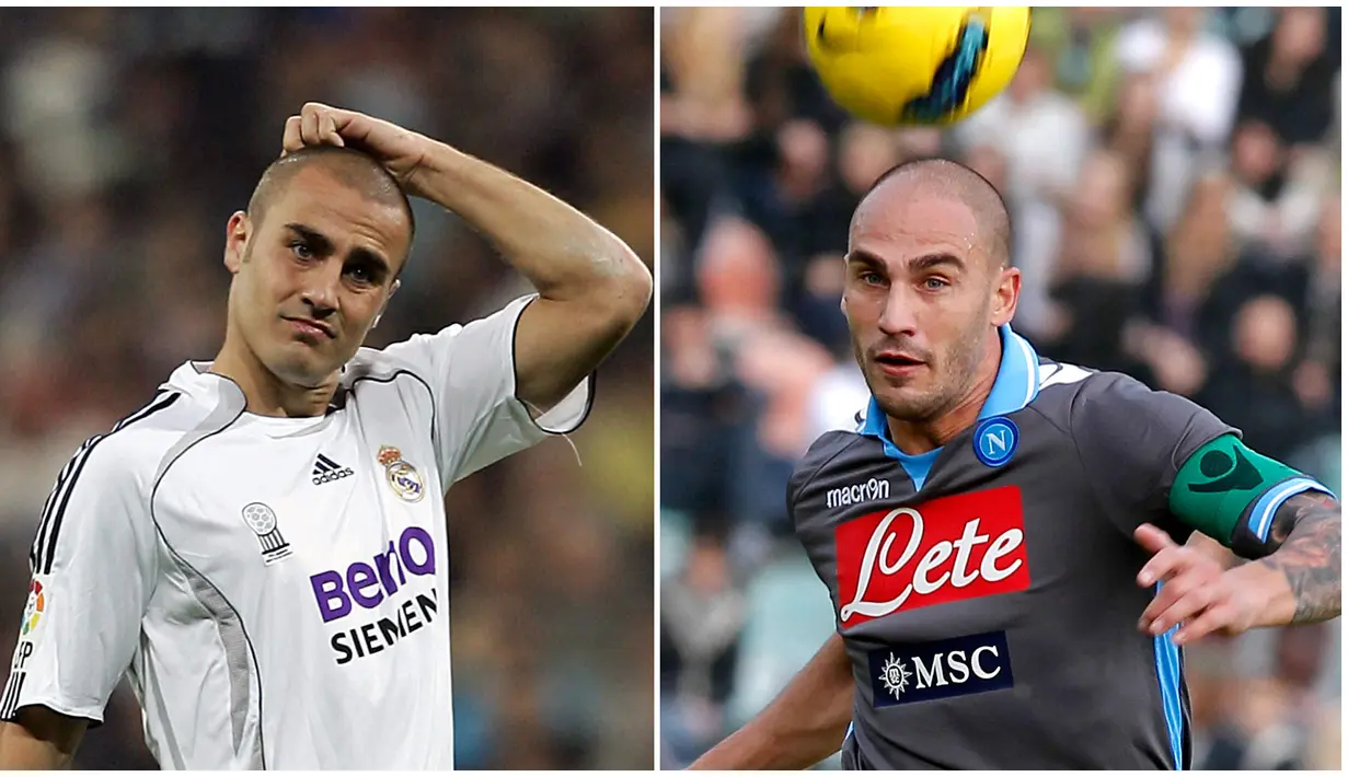 <p>Foto Kombo Fabio Cannavaro (kiri) dan Paolo Cannavaro (kanan). Fabio Cannavaro pensiun meninggalkan banyak prestasi, sedikit diantaranya pemain terbaik dunia dan gelar Piala Dunia 2006 untuk Italia yang hampir mustahil diikuti oleh sang adik Paolo Cannavaro yang terakhir karirnya bermain untuk Sassuolo di Liga Italia. (AFP/Bru Garcia/Fabio Muzzi)</p>