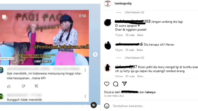 Pinkan Mambo Gerayangi Son Leo pacar Dinar Candy (Foto: Instagram Lambegosiip)