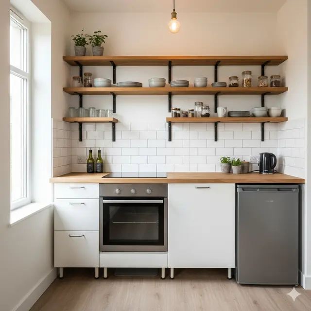 Desain Dapur Kecil di Rumah Subsidi. Gemini