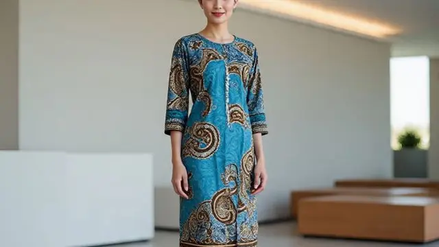 Model Batik Tunik Slimfit Wanita Terbaru