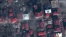 Dalam foto satelit yang disediakan oleh Maxar Technologies ini menunjukkan pemandangan bangunan yang runtuh dan operasi penyelamatan setelah gempa bumi di Islahiye, Turki, Selasa (7/2/2023). Petugas penyelamat berlomba dengan waktu untuk menemukan lebih banyak korban selamat dan membantu yang terluka saat kematian korban melewati 7.200 dari gempa dahsyat yang melanda Turki dan Suriah pada hari sebelumnya. (Satellite image ©2023 Maxar Technologies via AP)
