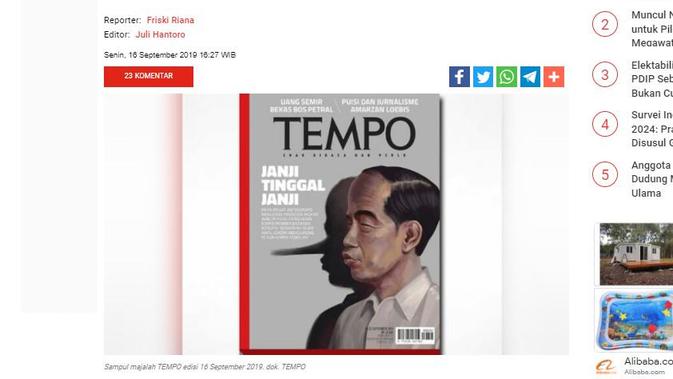 Cek Fakta Liputan6.com menelusuri klaim sampul majalah tempo berjudul 