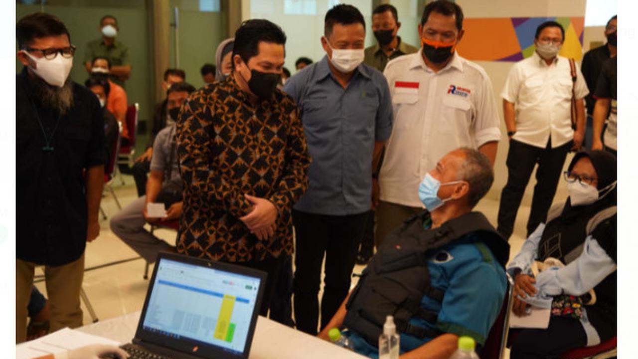 Menteri BUMN Erick Thohir mengunjungi Sentra Vaksinasi Enesis di Jakarta International Equestrian Park, Jakarta Timur, Rabu (7/7/2021). Dok BUMN