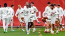 Bayern Munchen akan bertandang ke Real Madrid untuk melakoni semifinal leg kedua Liga Champions pada Kamis (9/5) dini hari WIB. (ALEXANDRA BEIER / AFP)