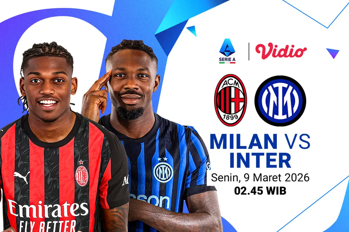 Jadwal Pertandingan Serie A antara AC Milan vs Inter Milan eksklusif hanya di Vidio