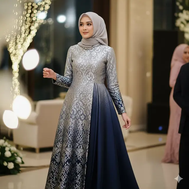 Gamis dengan Efek Gradasi Ombre