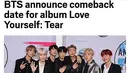 John Cena juga mengunggah foto dari judul sebuah artikel yang berisi tentang pengumuman rilis album BTS yang terbaru, Love Yourself: Tear. (Foto: instagram.com/johncena)