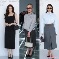 Sana TWICE, Emilia Clarke, hingga Camila Mendes hadirkan padu padan rok di show Prada Spring/Summer 2027. Mana yang jadi favoritmu? [dok. Prada]