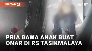 Seorang pria pemotor terekam berbuat onar di sebuah rumah sakit di Singaparna, Tasikmalaya, Jawa Barat (21/6/2023). Ia tiba-tiba menabrakkan motornya ke meja pelayanan di depan RS. Miris, pelaku melakukannya sambil membawa anak.