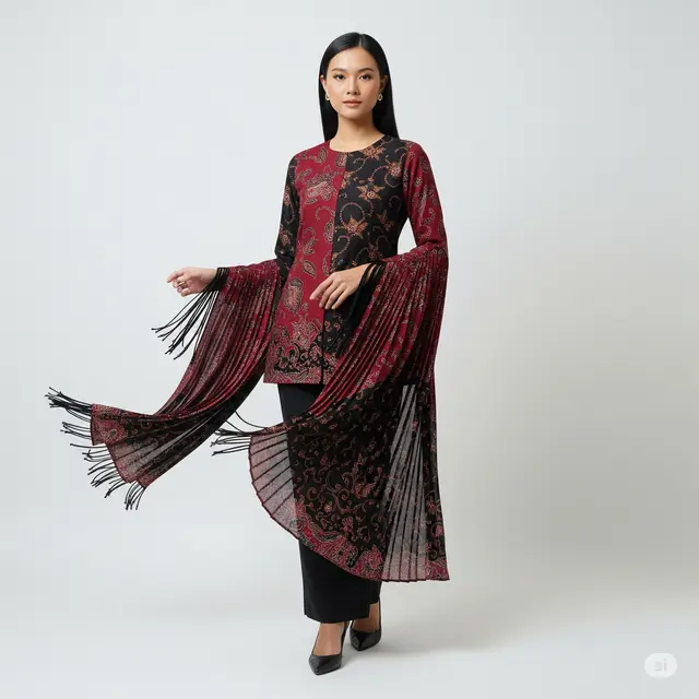 Model Atasan Batik Lengan Drape Anggun Terbaru 2025.