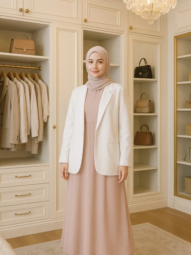 Padu Padan Baju Gamis dan Outer Oversize