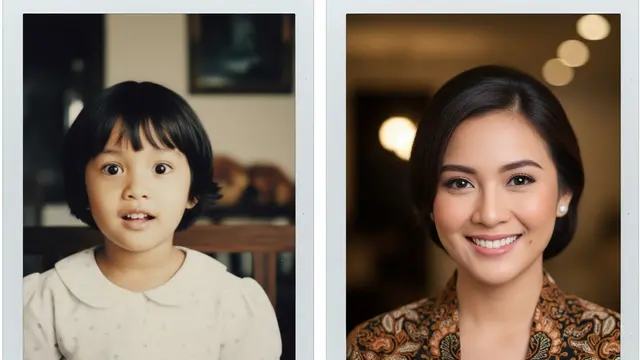 Ilustrasi Foto Polaroid Masa Kecil dan Masa Dewasa
