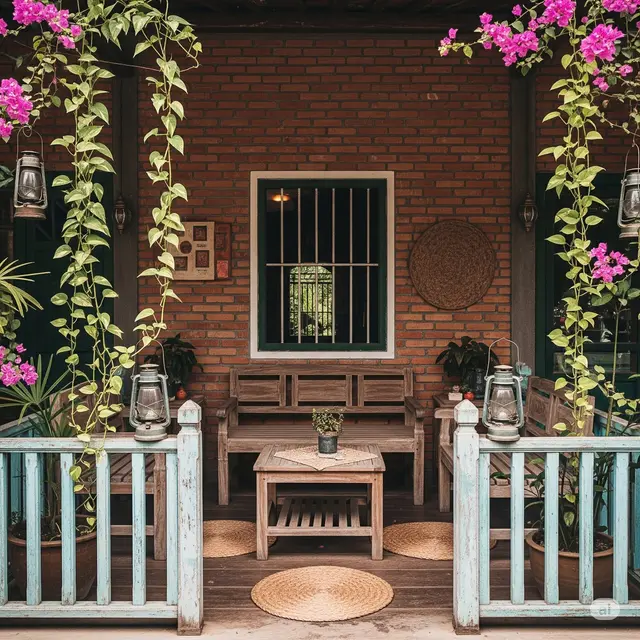 Teras Rustic Minimalis