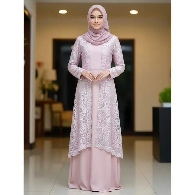 9 Model Gamis Brokat Cantik, Tampil Anggun dan Modern di Setiap Acara