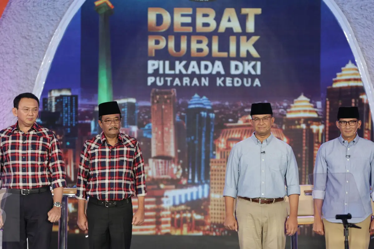 Debat Pamungkas Dimulai, Paslon Cagub Cawagub DKI Jakarta Nyanyikan Indonesia Raya
