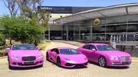 Demi Ini, Lamborghini dan Bentley Kompak Dikelir Pink