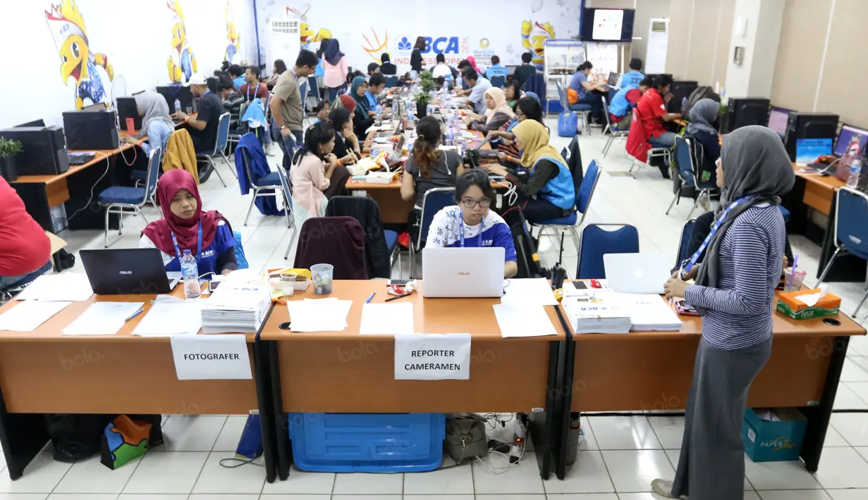 Ruang Kerja Media pada turnamen Indonesia Open 2016 di Istora Senayan, Jakarta. (Bola.com/Nicklas Hanoatubun)