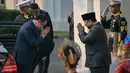 Presiden Prabowo Subianto  menyambut  Perdana Menteri Thailand Anutin Charnvirakul di Istana Merdeka, Jakarta, Senin (3/8/2026). (AFP/ Bay Ismoyo)
