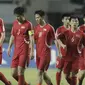 Pemain Korea Utara saat melawan Uzbekistan pada laga PSSI Anniversary Cup 2018 di Stadion Pakansari, (27/4/2018). Korea Utara bermain imbang 2-2 dengan Uzbekistan. (Bola.com/M Iqbal Ichsan)