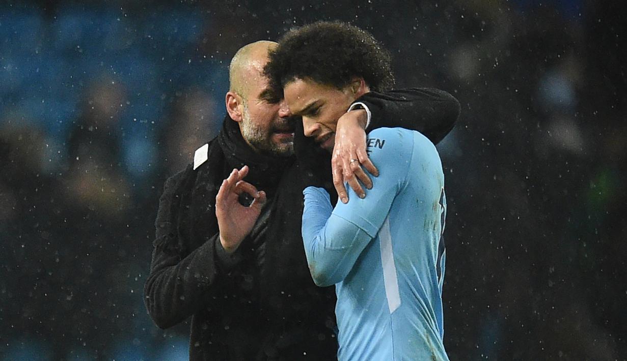 Leroy Sane  merupakan salah satu andalan Pep Guardiola di Premier League 2017-2018. Leroy Sane tak masuk daftar skuat timnas Jerman di Piala Dunia 2018. (AFP/Oli Scarff)