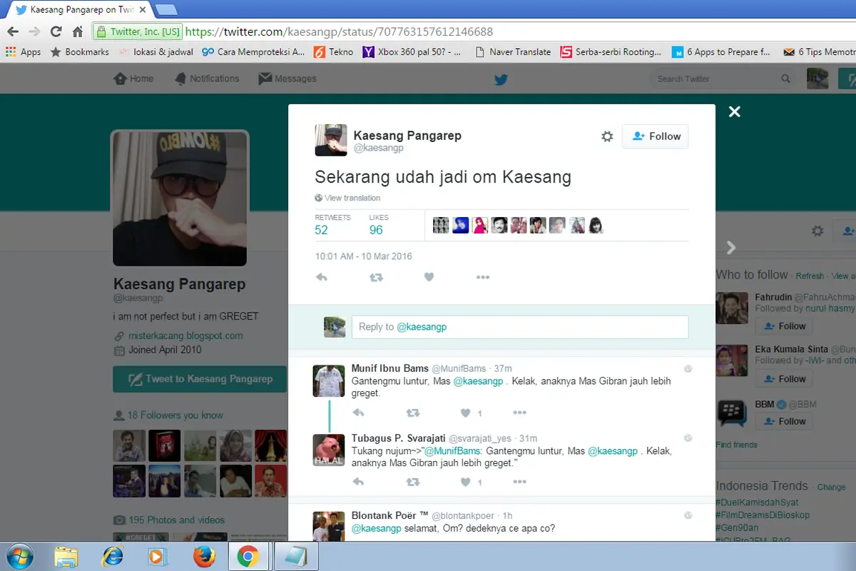 Kaesang Jadi Om
