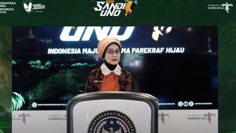 Adyatama Kepariwisataan dan Ekonomi Kreatif Ahli Utama Kemenparekraf Nia Niscaya dalam Weekly Press Briefing, Senin, 12 Agustus 2024.