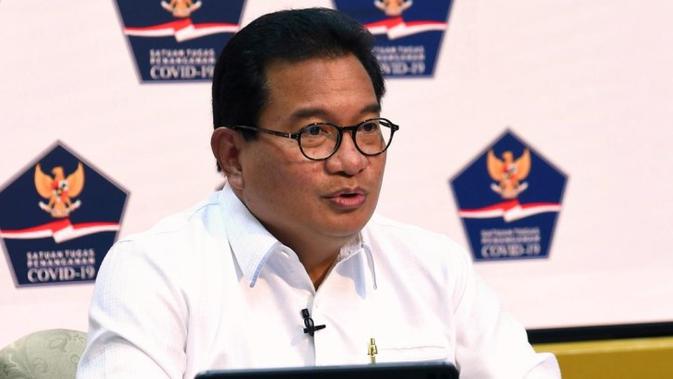 Masa libur Natal dan Tahun Baru 2021, Juru Bicara Satgas COVID-19 Wiku Adisasmito menyampaikan Satgas perketat mobilitas penduduk saat konferensi pers di Kantor Presiden, Jakarta, Selasa (22/12/2020). (Biro Pers Sekretariat Presiden)