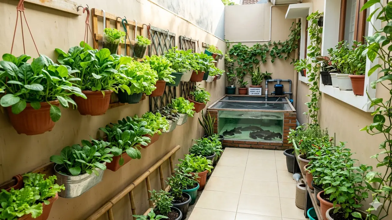 Ide Halaman Sempit Jadi Kebun Pangan dan Area Ternak Mini. Gemini