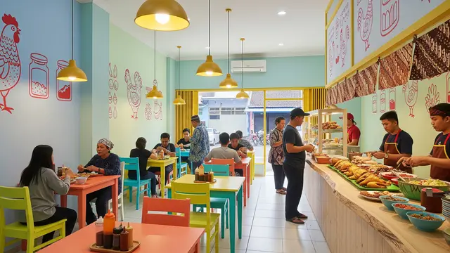 Ide Desain Warung Olahan Ayam Rumahan yang Selalu Ramai Pembeli/ Ilustrasi AI