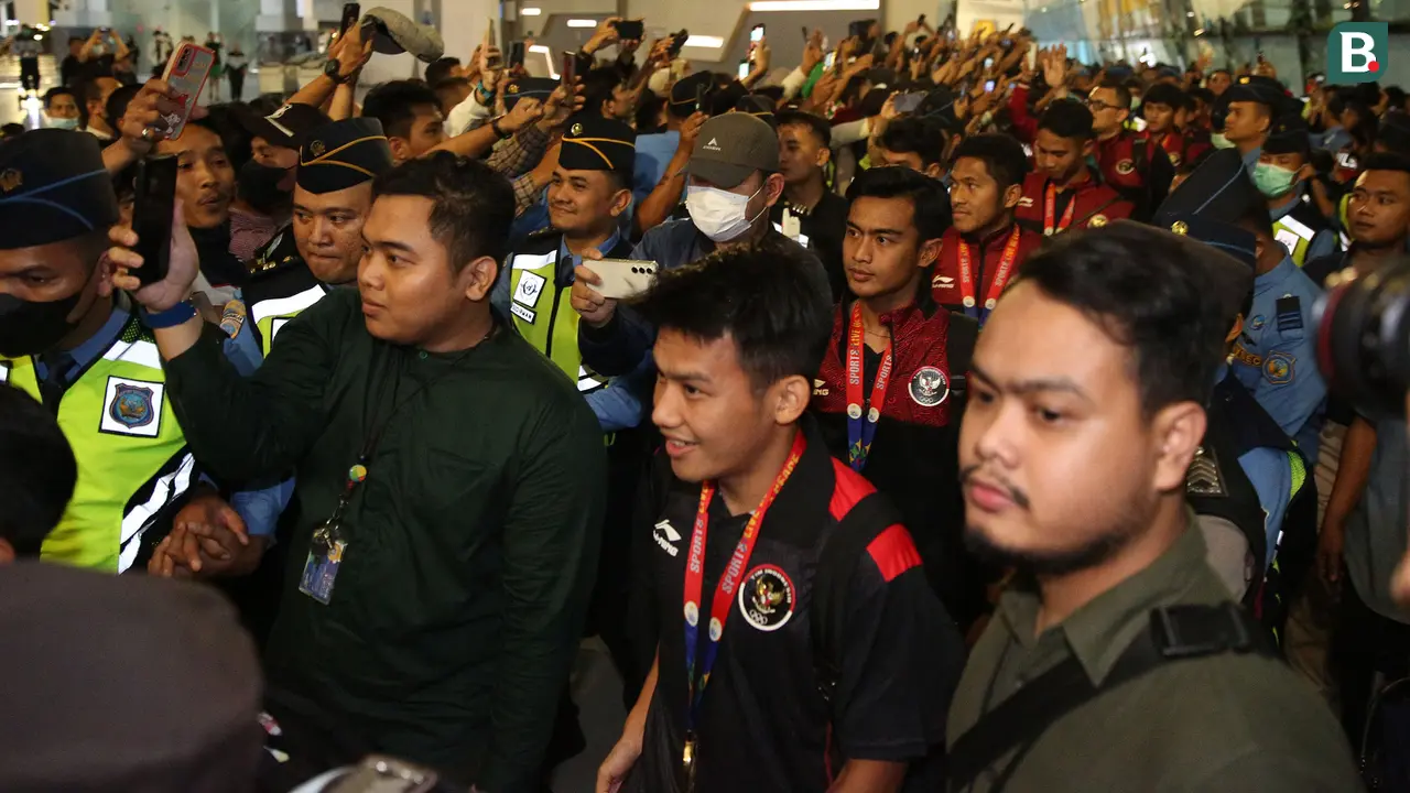 Skuad Timnas Indonesia U-22 Tiba di Bandara Soekarno Hatta