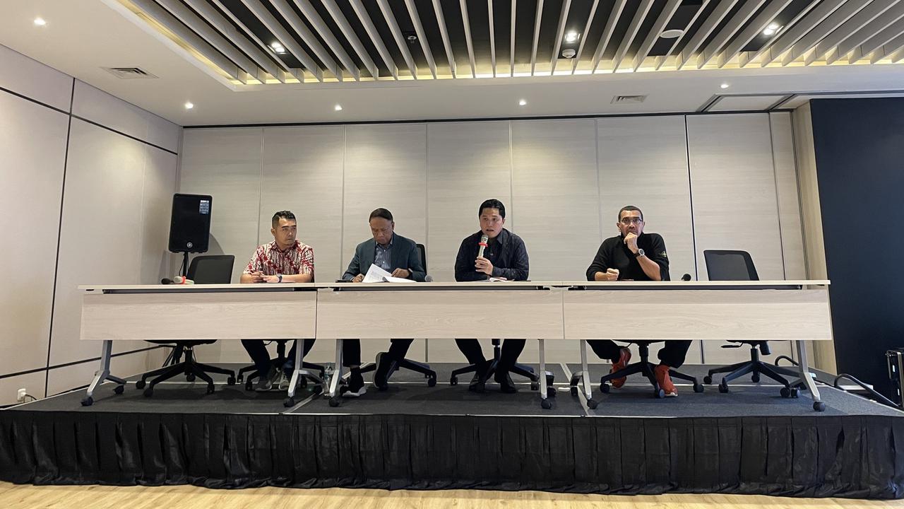 Jumpa Pers Erick Thohir di Gedung Danareksa