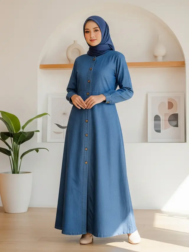 7 Model Gamis Jeans Kekinian 2025, Tren Gaya Kasual Modern untuk Semua Usia