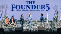 The Founder5 sukses menggelar pertunjukan perdananya, mempertemukan lima pelopor stand-up comedy Indonesia dalam sebuah panggung megah di Sentul International Convention Center (SICC), Jawa Barat, pada 7 Desember 2024. (Dok. via GOLDLive Indonesia)