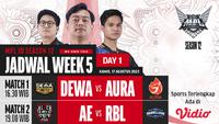 Jadwal Live Streaming MPL Indonesia Season 12 Week 5 di Vidio. (Sumber: dok. vidio.com)