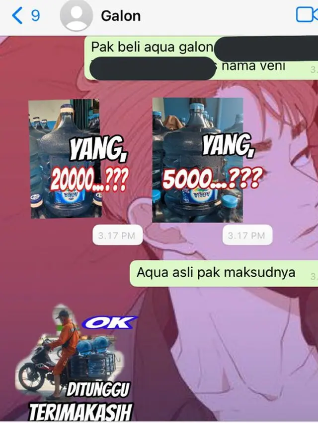 6 Chat Lucu dengan Tukang Galon Ini Bikin Ketawa