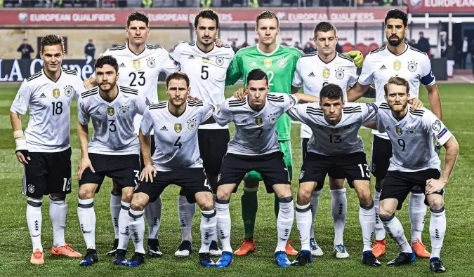 Skuat Timnas Jerman saat bekuk Azerbaijan dalam lanjutan kualifikasi Piala Dunia 2018 Zona Eropa (Foto: Twitter)