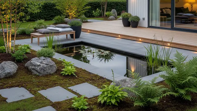 Contoh Taman Mini dengan Kolam Kecil di Rumah Desa (Image by Gemini AI)