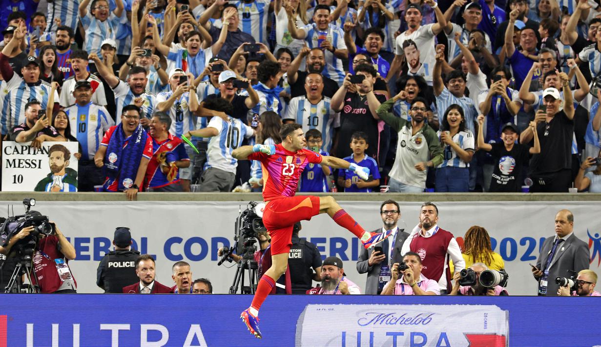 Timnas Argentina harus bekerja keras untuk mengalahkan Ekuador pada laga perempat final Copa America 2024. (AFP/Charly Triballeau)