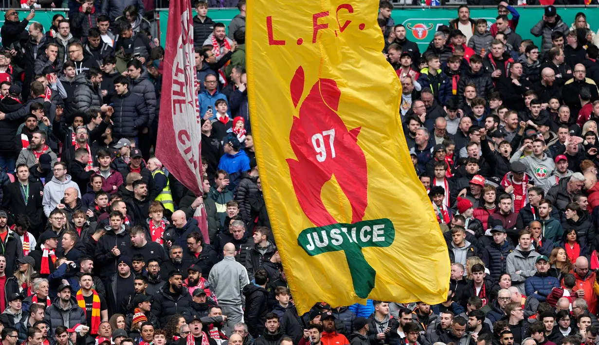 Raihan ini sekaligus membuat Liverpool sebagai jadi tim yang paling sering menjuarai Piala Liga sepanjang sejarah kompetisi tersebut. (AP Photo/Dave Shopland)