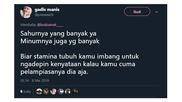 Pesan Netizen Agar Makan Banyak Saat Sahur Ini Bikin Senyum Kecut