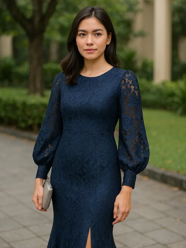 8 Model Gamis Mermaid Kombinasi Brokat untuk Tampil Feminin Maksimal, Anggun dan Elegan di Berbagai Acara