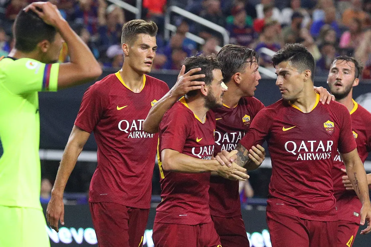 FOTO: Sempat Tertinggal, AS Roma Bangkit Bungkam Barcelona