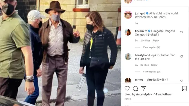 Unggahan Josh Gad tentang Harrison Ford. (Instagram/ joshgad)