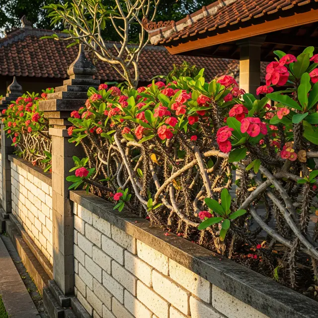 Model Pagar dengan Tanaman Berduri